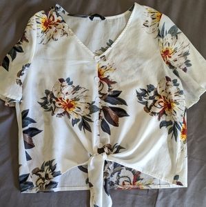 Floral Knot Crop Top